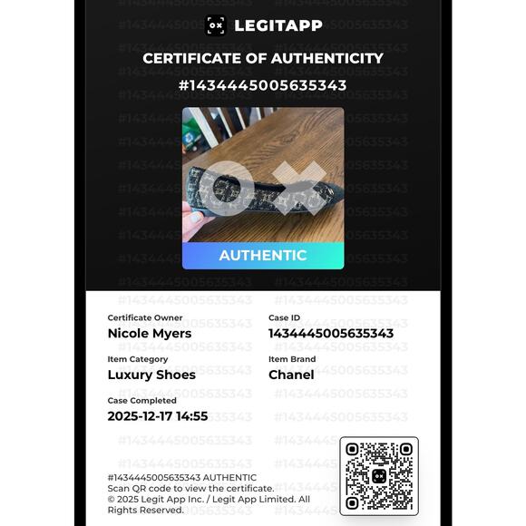 Chanel Tweed Black Gold CC Cap Toe Ballet Flats 38 US 7.5 Box COA Auth Ballerina - Picture 2 of 12